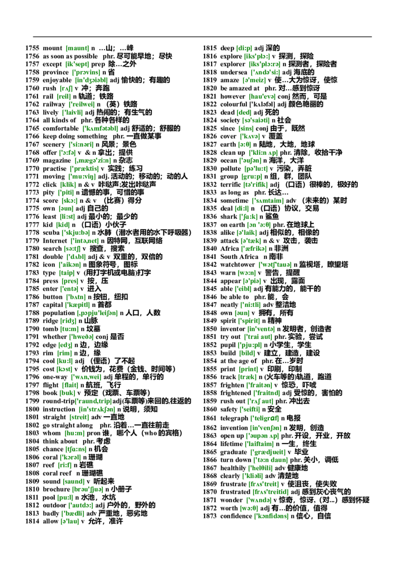 初中英语单词汇总表(带音标)-4026d060700a_内蒙古中考真题_赠品_初中英语资料