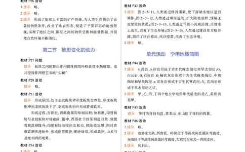 选择性必修1鲁教地理教材习题答案_高中全套电子教材及答案。_02高中教材参考答案_高中地理_鲁教版