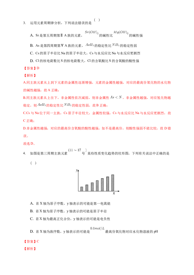 1.2.2元素周期律-学案-2020-2021学年下学期高二化学同步精品课堂(新教材人教版选择性必修2)（解析版）_高化_2025春-人教版高中化学_04新版高中化学选择性必修2_04课件+教案+学案+习题_学案
