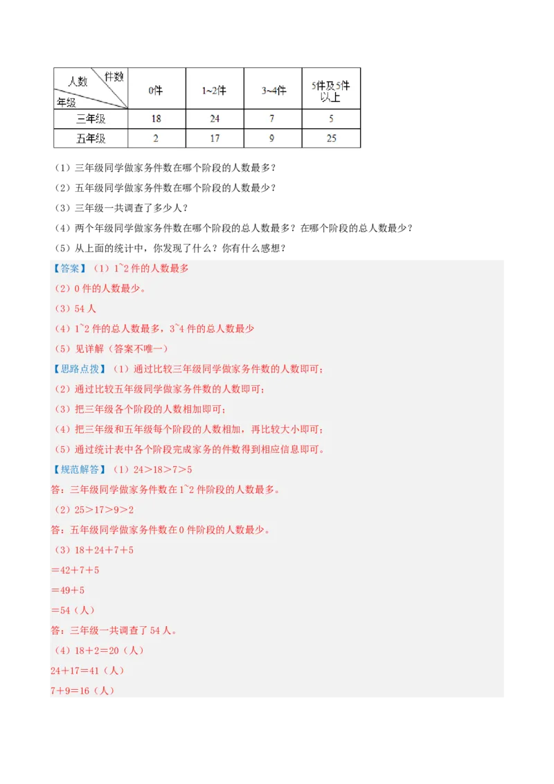 第三单元复式统计表-（教师版）_26春人教版数学三下_19、赠送其它资料_新建文件夹_三年级数学下册（人教版）_母题专项练习-K35_2025版