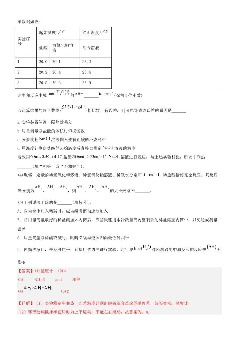 1.1.1反应热焓变（分层作业）（解析版）_高化_595801221724高中化学新人教版选择性必修一二三电子版教案PPT课件高中试卷_选择性必修1册（人教版）_分层作业