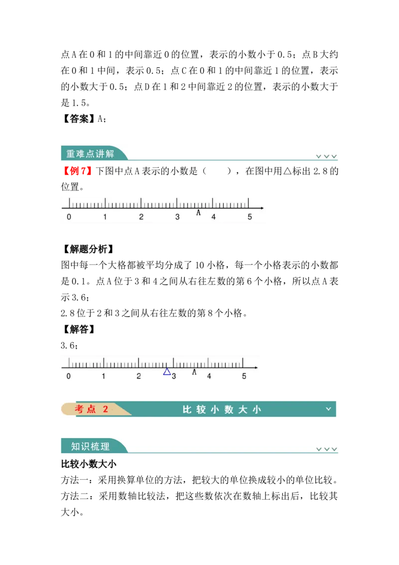 第七单元：小数的初步认识（知识清单）（知识梳理+典型例题+对应练习+答案）_26春人教版数学三下_00、更新资料3月18日_单元复习专项-K48_2024版