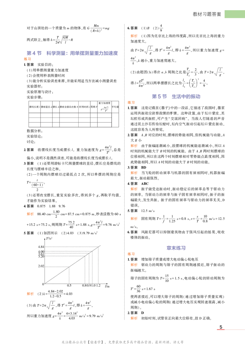 物理鲁科选择性必修1教材习题答案_高中全套电子教材及答案。_02高中教材参考答案_高中物理_鲁科版