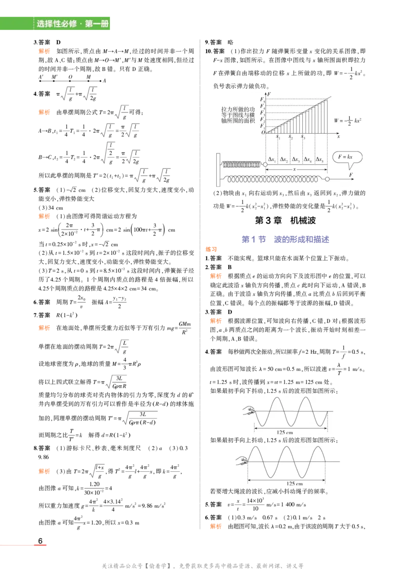 物理鲁科选择性必修1教材习题答案_高中全套电子教材及答案。_02高中教材参考答案_高中物理_鲁科版