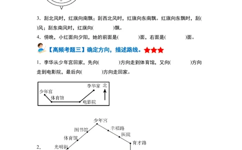 第一单元位置与方向（一）&middot;单元复习篇-三年级数学下册（原卷版）人教版_26春人教版数学三下_00、更新资料3月18日_知识总结(4)