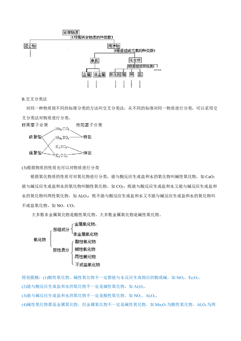 1.1《第一节物质的分类及转化》优秀教学教案教学设计_高化_2025春-人教版高中化学_01新版高中化学必修一_8.课件+教案_教案（赠送参考）