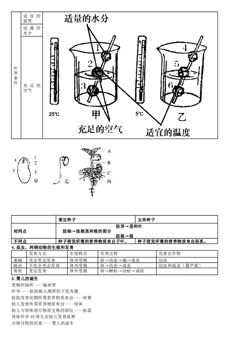 济南版初中生物八上知识点_24秋《初中各科知识点梳理》_初中生物《知识梳理》7-8年级上下册_济南版初中生物7-8年级上下册知识点
