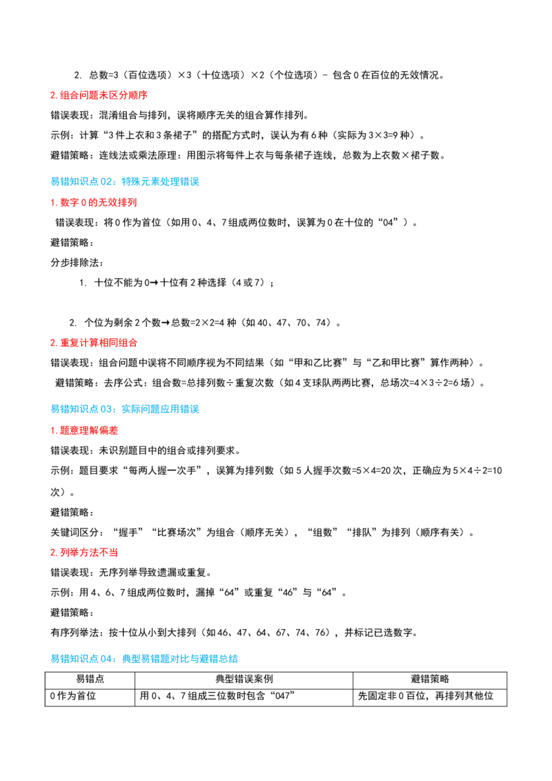 第八讲数学广角--搭配(二)（导图+知识精讲+易错点拨+1大考点讲练+难度分层练共24题）-（学生版）_26春人教版数学三下_19、赠送其它资料_新建文件夹_三年级数学下册（人教版）_2025版