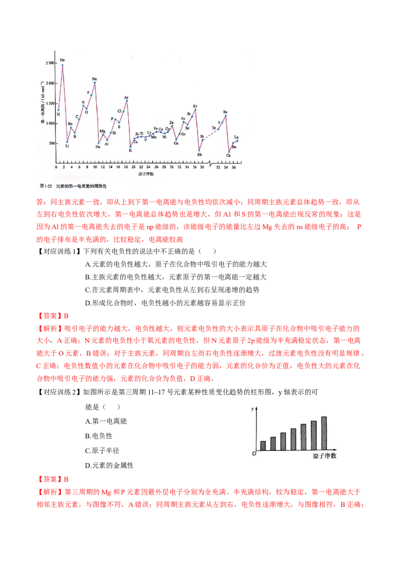1.2.2元素周期律（导学案）-（人教版2019选修第二册）（解析版）_高化_595801221724高中化学新人教版选择性必修一二三电子版教案PPT课件高中试卷_选择性必修2册（人教版）_导学案