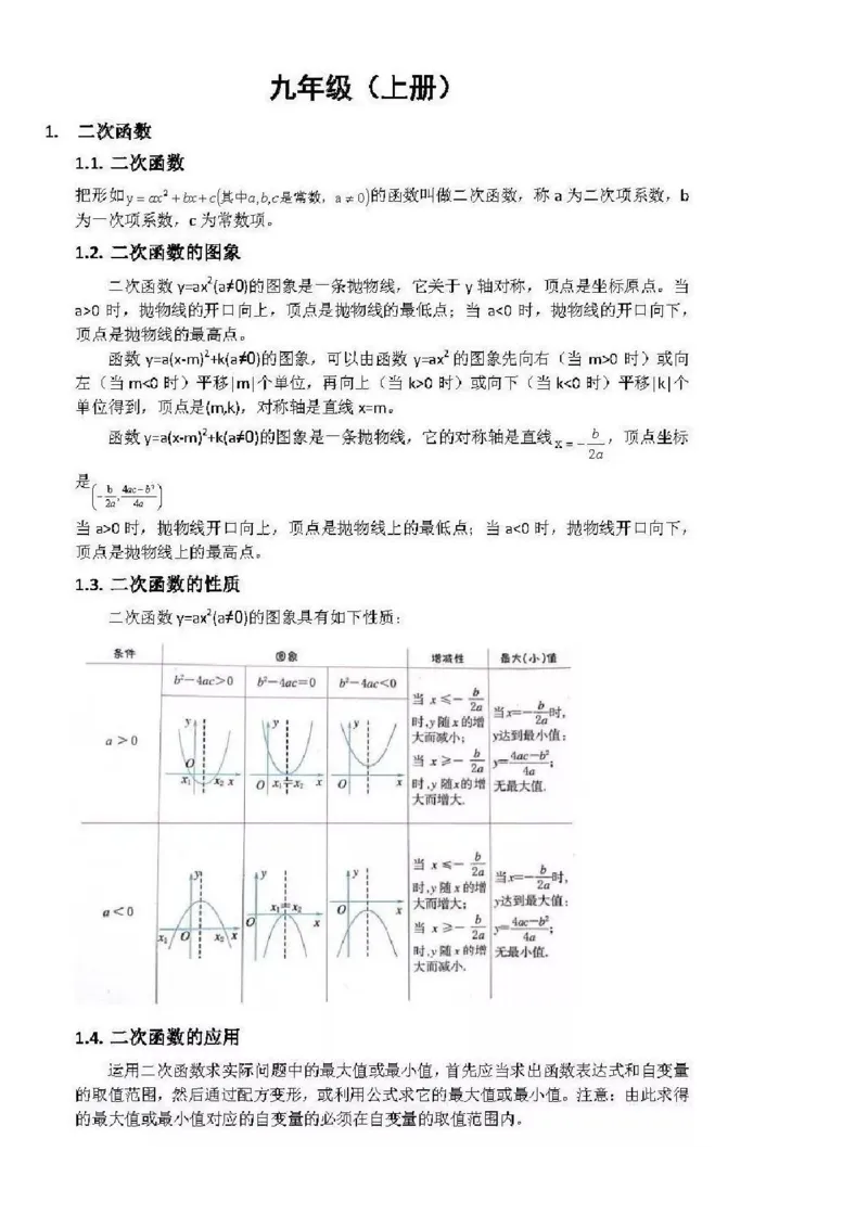 浙教版初中数学九年级上册知识点_24秋《初中各科知识点梳理》_初中数学《知识梳理》7-9年级上下册_浙教版数学7-9年级上下册知识点汇总