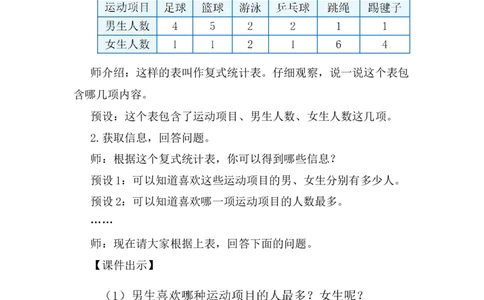 第2课时数据的收集与整理（2）_26春人教版数学三下_00、上课课件PPT+教案第五套完整版_第五单元数据的收集与整理_（教案）第五单元数据的收集与整理