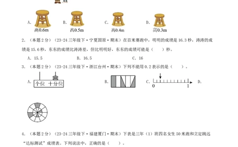 （期末专项复习）专题05小数的初步认识(知识梳理+易错分析+真题培优卷）（学生版）_26春人教版数学三下_19、赠送其它资料_新建文件夹_三年级数学下册（人教版）_母题专项练习-K35_2025版