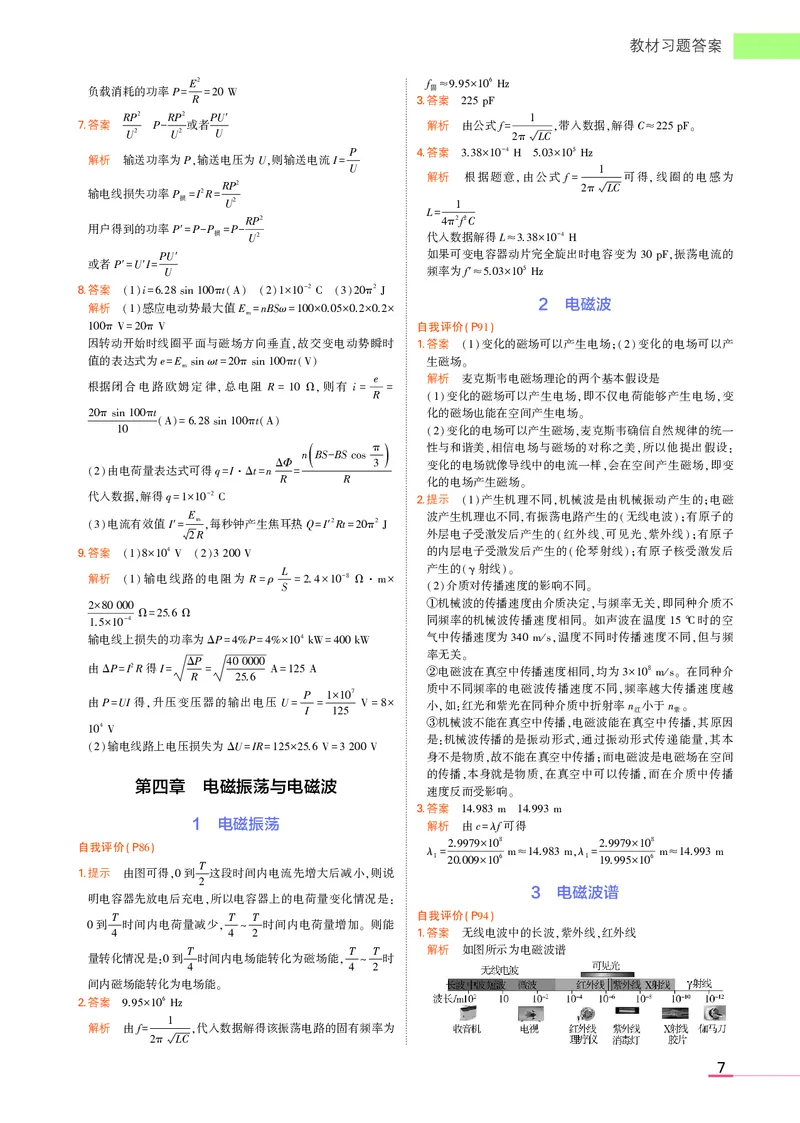 物理教科选择性必修2教材习题答案_高中全套电子教材及答案。_02高中教材参考答案_高中物理_教科版