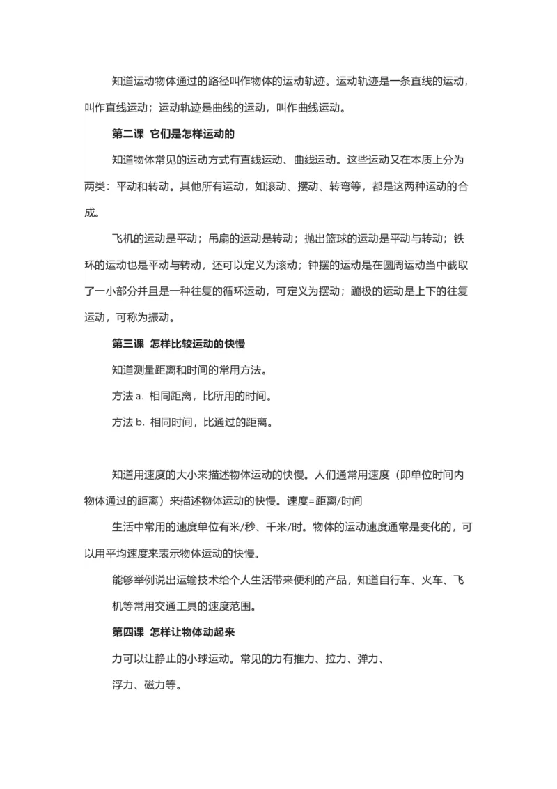 湘教版小学科学四年级上册全册知识点_《小学各科知识点》_小学科学《知识梳理》1-6年级上下册_湘教版小学科学3-6年级上下册知识梳理_上册