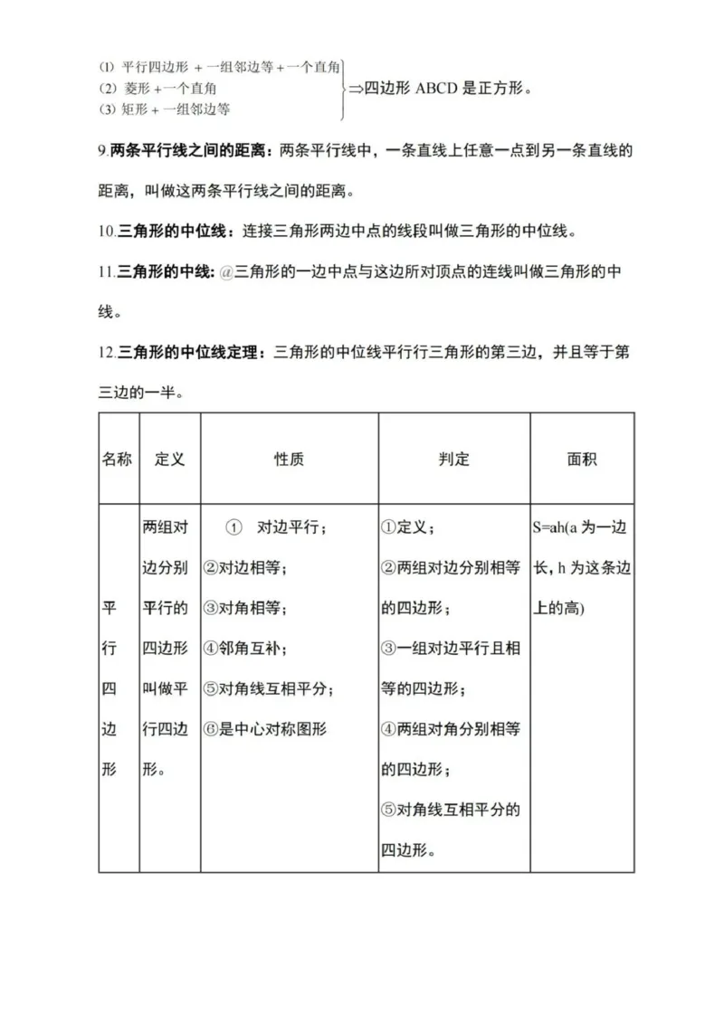 北京版数学八下知识梳理_24秋《初中各科知识点梳理》_初中数学《知识梳理》7-9年级上下册_北京版数学7-9年级下册知识点汇总
