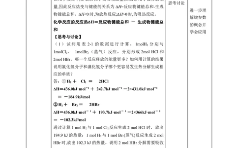 2.1.2共价键第二课时_高化_2025春-人教版高中化学_04新版高中化学选择性必修2_08第四套同步课件+教案_2.1.2共价键第二课时键参数&mdash;&mdash;键长、键能、键角