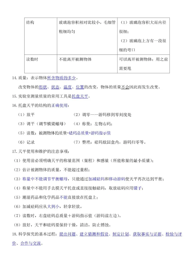 浙教版初中科学七年级上册知识点_24秋《初中各科知识点梳理》_初中科学《知识梳理》7-9年级上下册_浙教版初中科学7-9年级上下册知识梳理