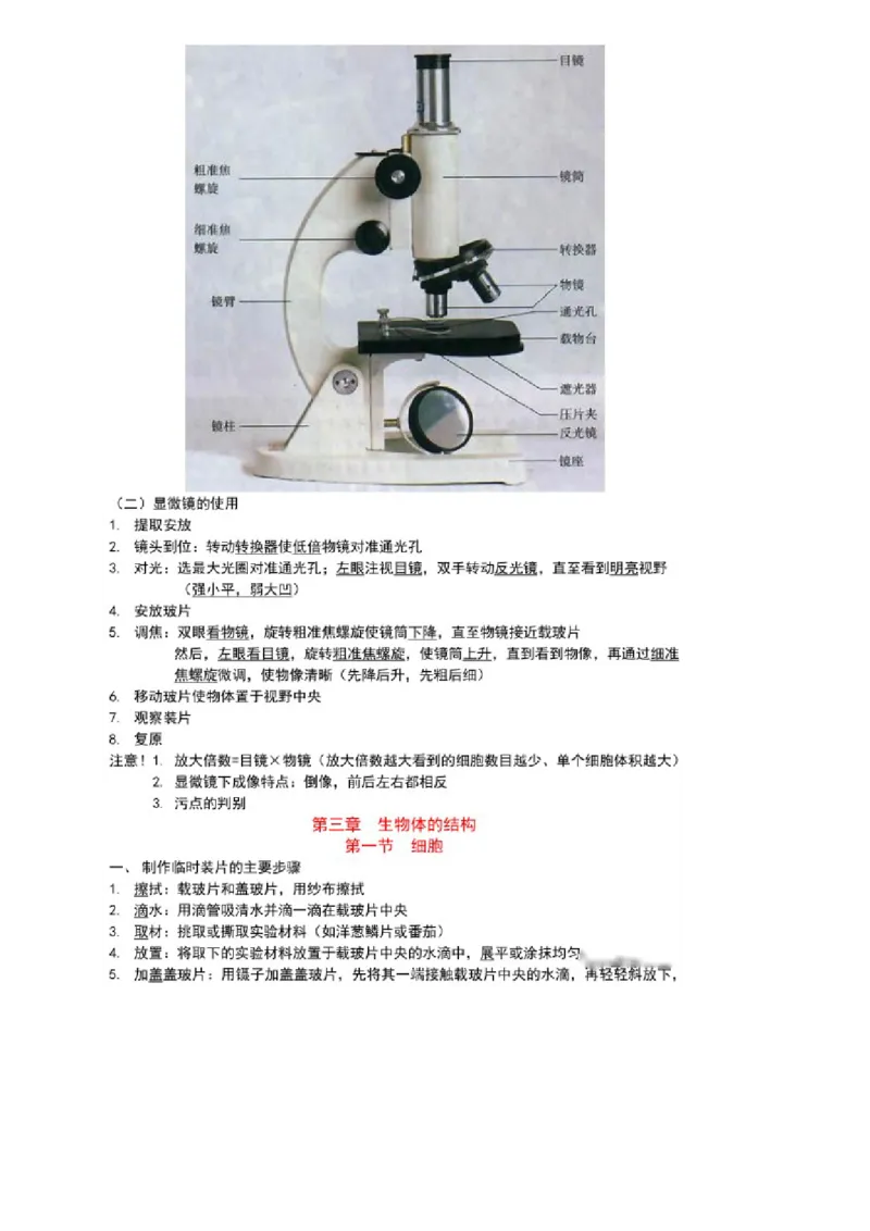 北京版初中生物七上知识点_24秋《初中各科知识点梳理》_初中生物《知识梳理》7-8年级上下册_北京版初中生物7-8年级上下册知识点