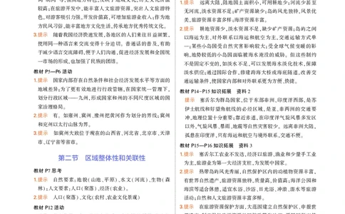 高中地理选择性必修2教材习题答案_高中全套电子教材及答案。_02高中教材参考答案_高中地理_人教版