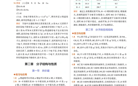 高中化学选择性必修2教材习题答案1_高中全套电子教材及答案。_02高中教材参考答案_高中化学_人教版
