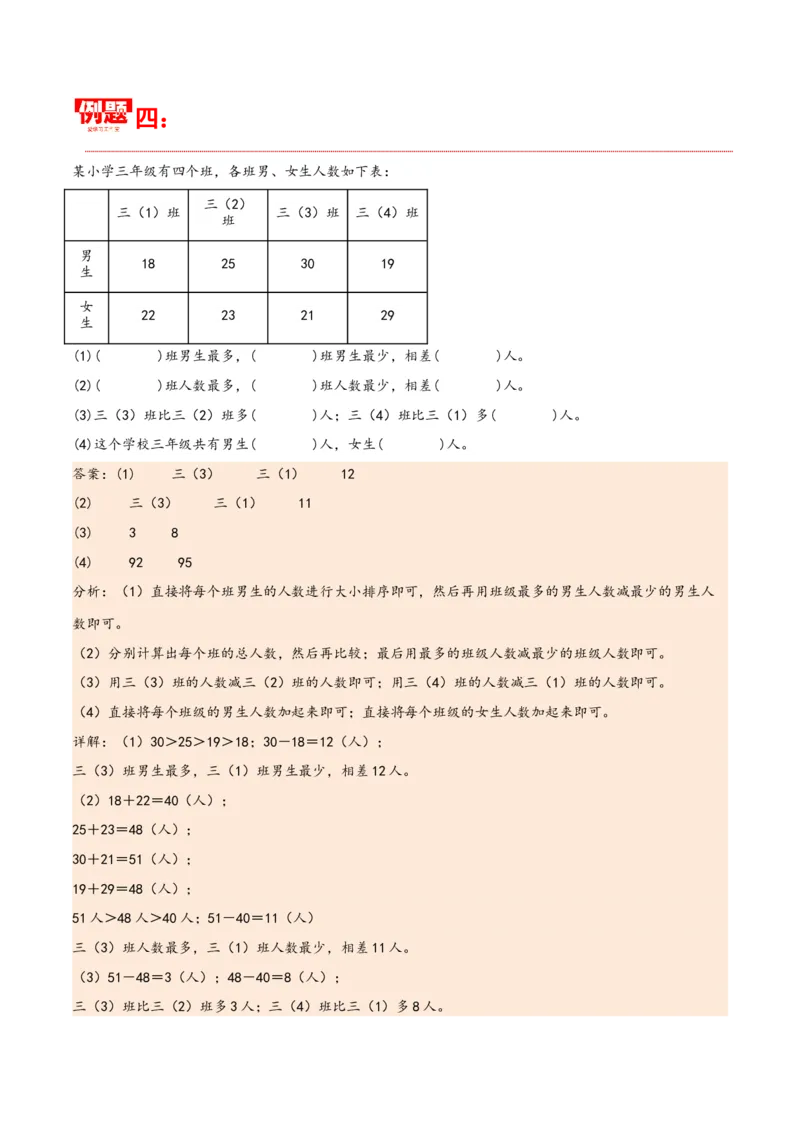 第三单元复式统计表（同步讲练）人教版）_26春人教版数学三下_19、赠送其它资料_新建文件夹_三年级数学下册（人教版）_母题专项练习-K35_2024版