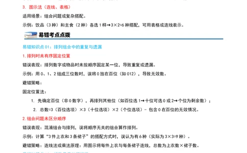 第八单元数学广角--搭配（易错笔记）-（学生版）_26春人教版数学三下_19、赠送其它资料_新建文件夹_三年级数学下册（人教版）_母题专项练习-K35_2025版