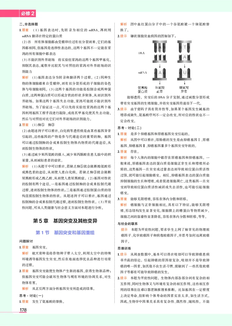 高中生物必修第2册参考答案_高中全套电子教材及答案。_02高中教材参考答案_高中生物_人教版