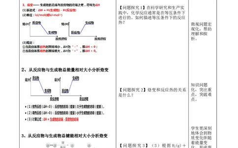 1.1.1反应热焓变（教学设计）-（人教版2019选择性必修1）_高化_595801221724高中化学新人教版选择性必修一二三电子版教案PPT课件高中试卷_选择性必修1册（人教版）_教学设计