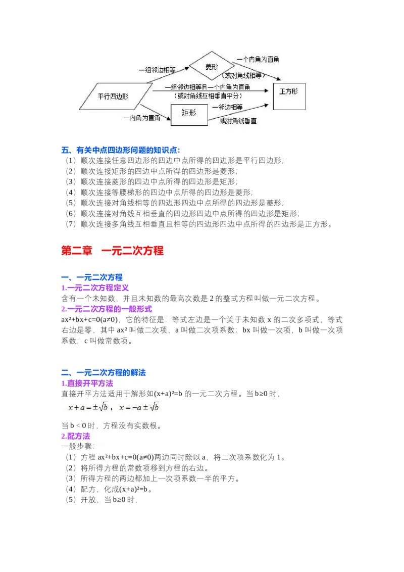 初中数学九年级上册全册知识点汇总_24秋《初中各科知识点梳理》_初中数学《知识梳理》7-9年级上下册_北师大版数学7-9年级上下册知识点汇总
