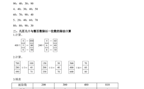 第二单元计算专项03：几百几十或几千几百除以一位数的除法_26春人教版数学三下_00、更新资料3月18日_计算题专项-T1(1)_2026版