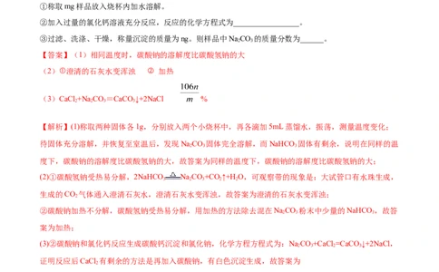 2.1.2钠的几种化合物（精练）-（人教版）解析版_高化_595801221724高中化学新人教版选择性必修一二三电子版教案PPT课件高中试卷_必修一册（人教版）_专项练习