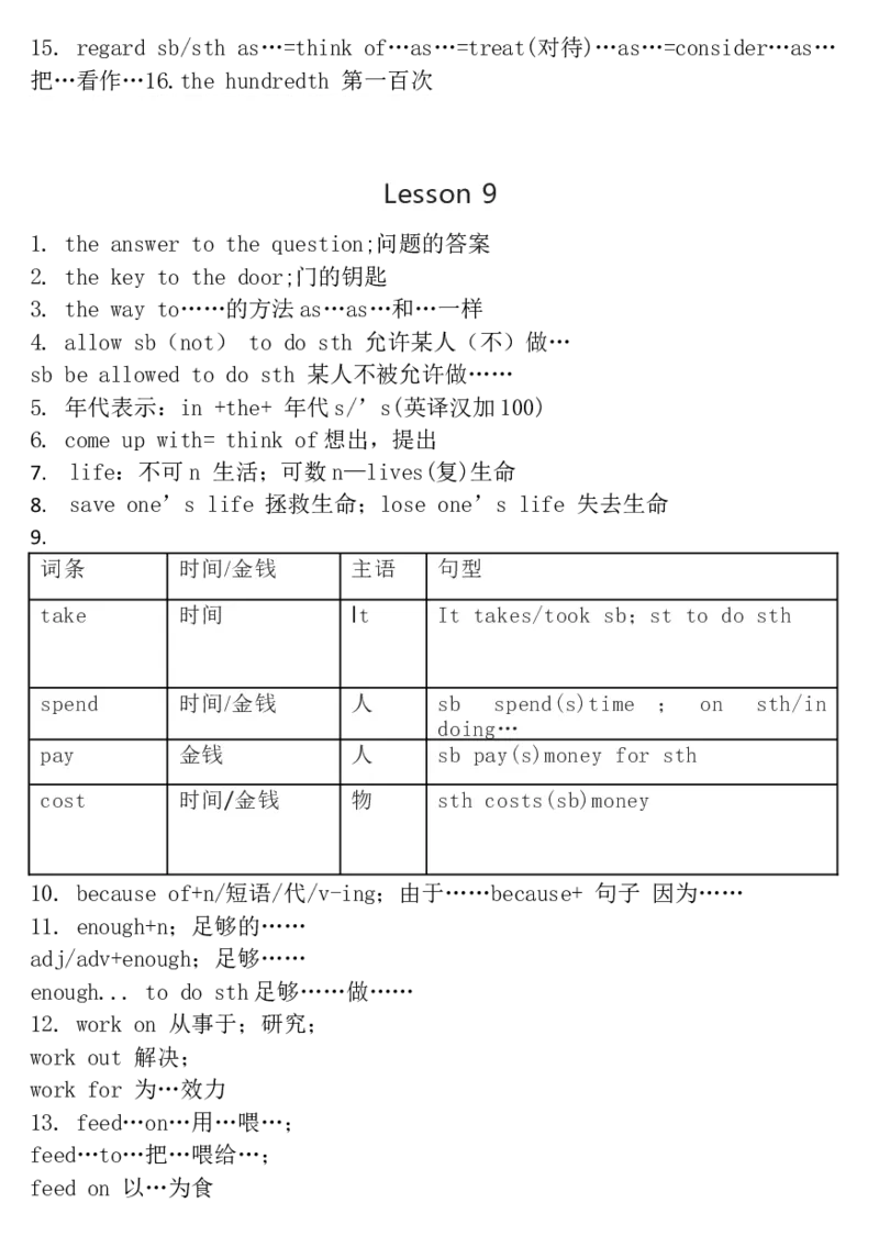 冀教版初中英语9年级上册知识梳理_24秋《初中各科知识点梳理》_初中英语《知识梳理》7-9年级上下册_知识梳理_冀教版初中英语7-9年级上下册知识梳理