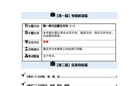 第一单元位置与方向（一）（五大考点）-（学生版）人教版_26春人教版数学三下_00、更新资料3月18日_解决问题专项练习-T7(1)_2025版