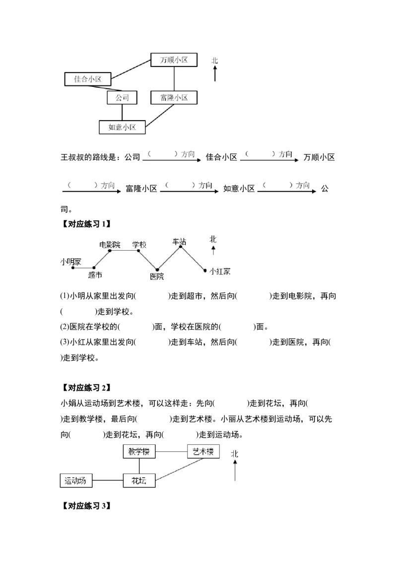 第一单元位置与方向（一）（五大考点）-（学生版）人教版_26春人教版数学三下_00、更新资料3月18日_解决问题专项练习-T7(1)_2025版