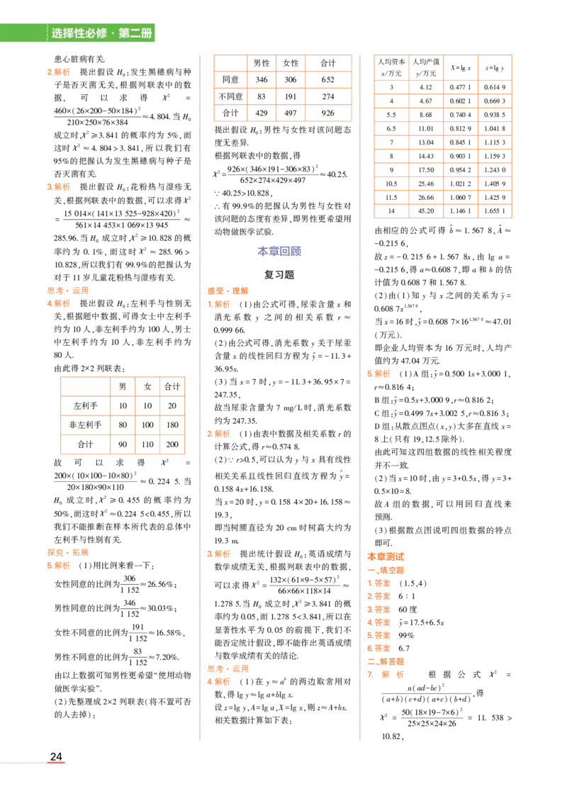 选择性必修第二册苏教数学教材习题答案_高中全套电子教材及答案。_02高中教材参考答案_高中数学_苏教版