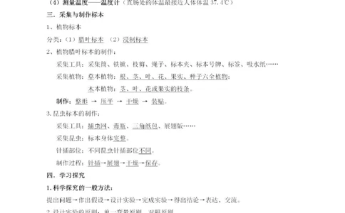 冀少版初中生物七年级上册知识梳理_24秋《初中各科知识点梳理》_初中生物《知识梳理》7-8年级上下册_冀少版初中生物7-8年级上下册知识点