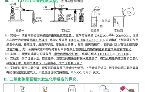 初中化学课本实验重点总结_24秋《初中各科知识点梳理》_初中化学《知识梳理》9年级上下册