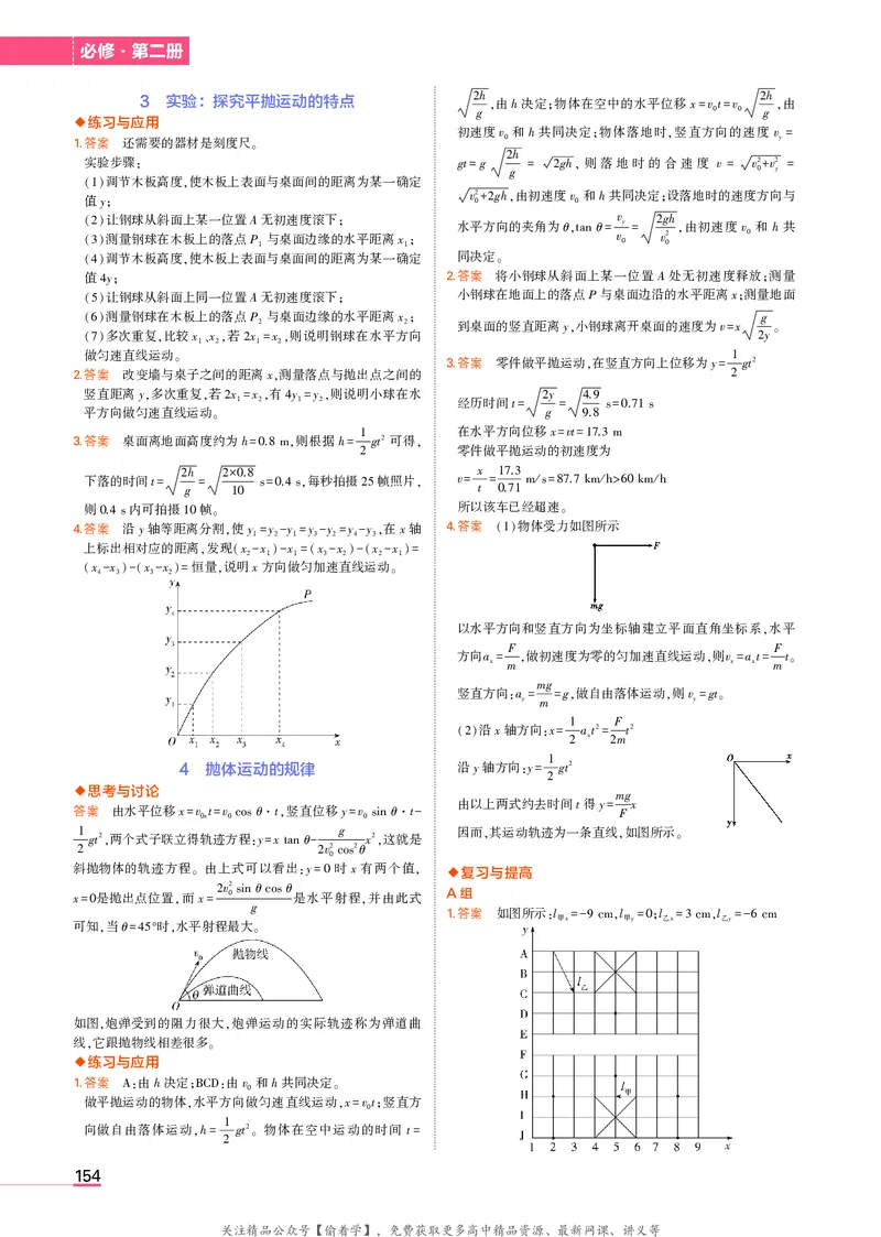 高中物理必修第2册教材习题答案_高中全套电子教材及答案。_02高中教材参考答案_高中物理_人教版