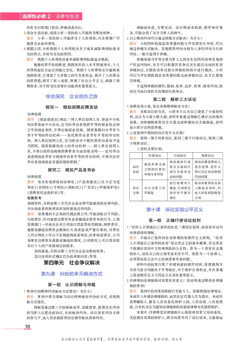 高中政治选择性必修2教材习题答案_高中全套电子教材及答案。_02高中教材参考答案_高中政治