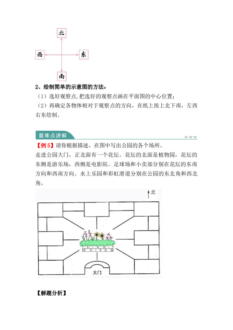 第一单元：位置与方向（一）（单元复习讲义）_26春人教版数学三下_00、更新资料3月18日_单元复习专项-K48_2024版