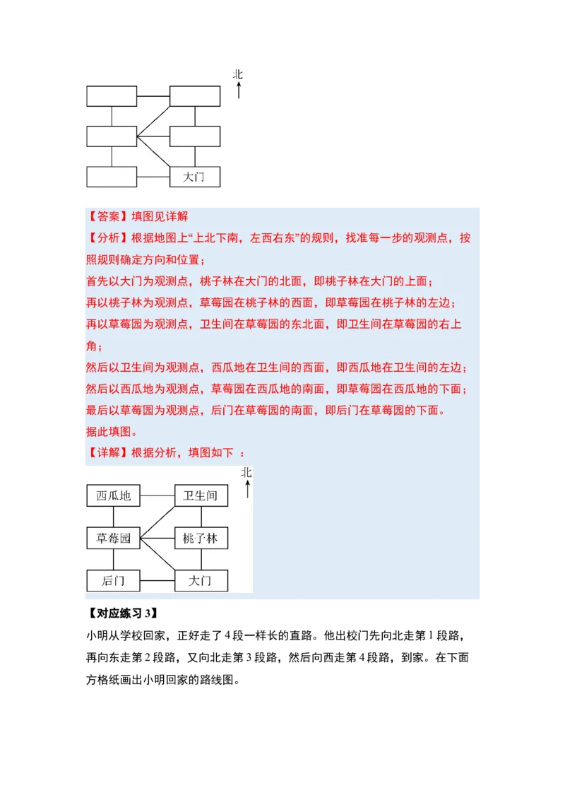 第一单元位置与方向（一）（五大考点）-（教师版）人教版_26春人教版数学三下_00、更新资料3月18日_解决问题专项练习-T7(1)_2025版