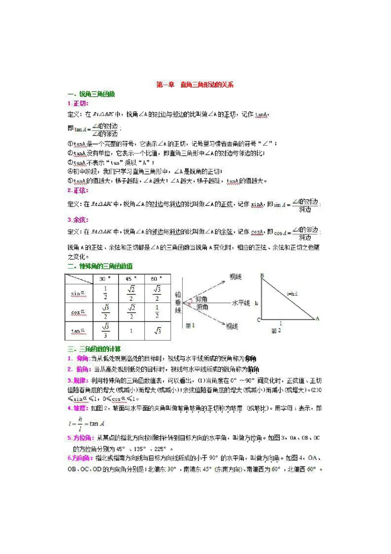 北师大数学九年级下册知识点汇总_24秋《初中各科知识点梳理》_初中数学《知识梳理》7-9年级上下册_北师大版数学7-9年级上下册知识点汇总_北师大数学7-9年级下册知识点汇总