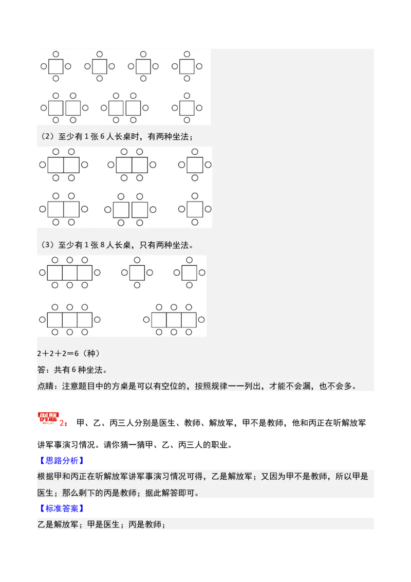第十五课时简单推理-三年级下册奥数精讲精练（通用版）_26春人教版数学三下_19、赠送其它资料_新建文件夹_三年级数学下册（人教版）_奥数思维训练讲义-K104