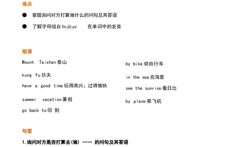 四6_《小学各科知识点》_小学英语《知识梳理》3-6年级上下册_下册_鲁科版小学英语3-5年级下册_四下_四6