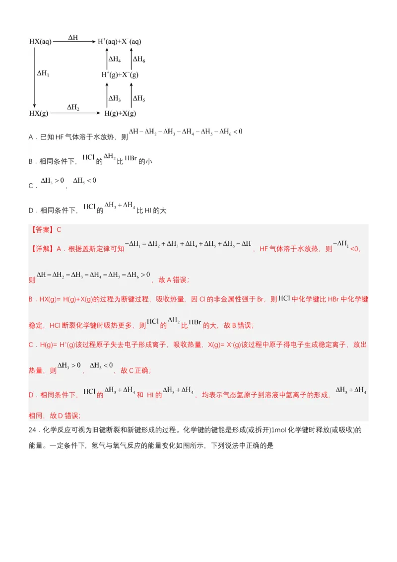 1.2.2反应热的计算（分层作业）（解析版）（人教版2019选择性必修1）_高化_595801221724高中化学新人教版选择性必修一二三电子版教案PPT课件高中试卷_选择性必修1册（人教版）_分层作业