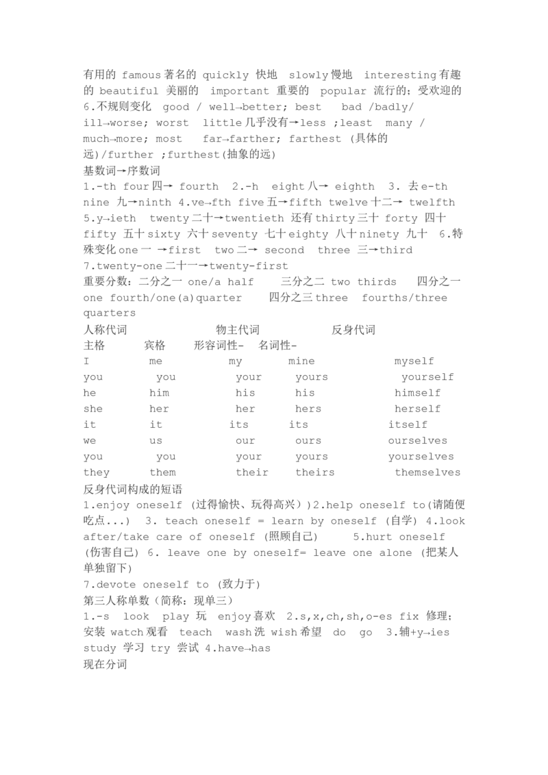 初中英语冀教版必背知识点归纳-3df7dae8c05e_内蒙古中考真题_赠品_初中英语资料