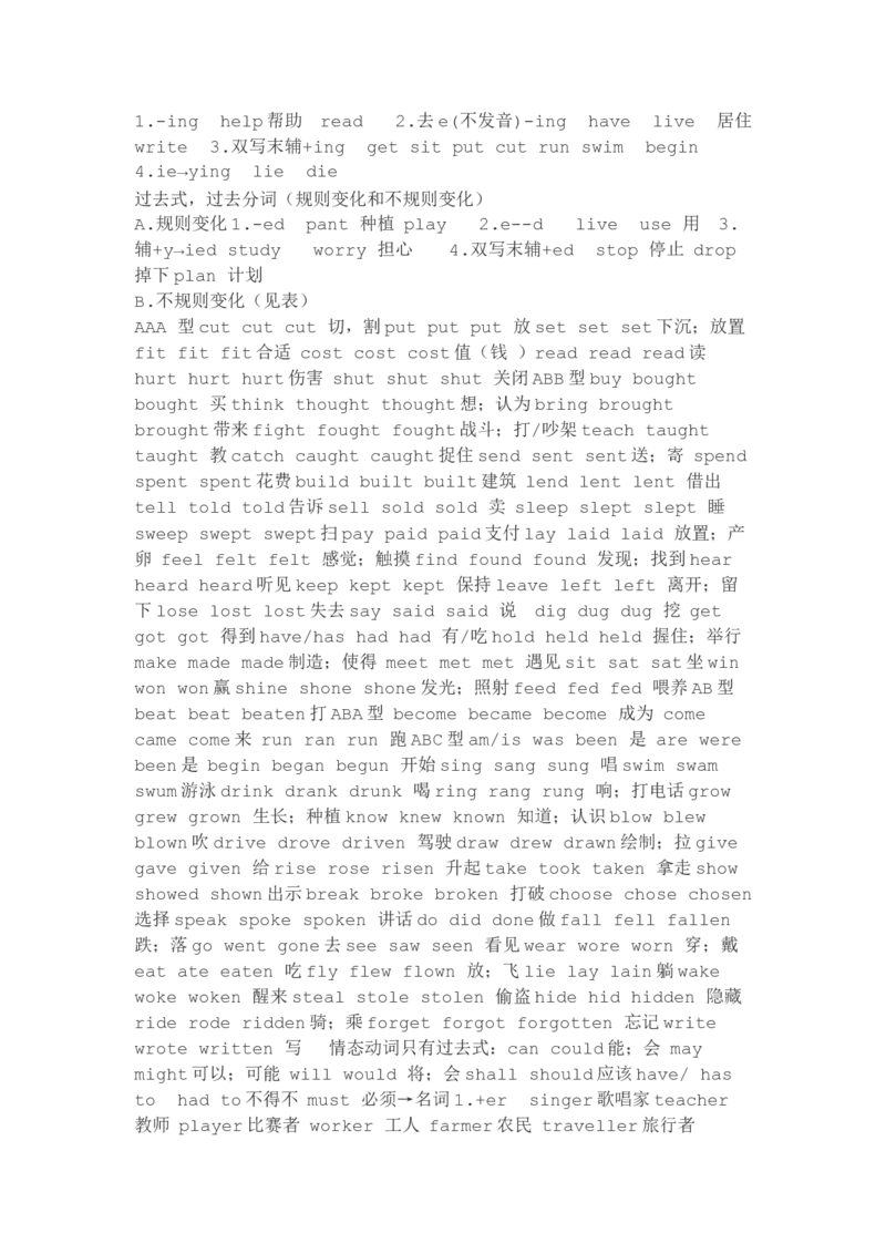 初中英语冀教版必背知识点归纳-3df7dae8c05e_内蒙古中考真题_赠品_初中英语资料