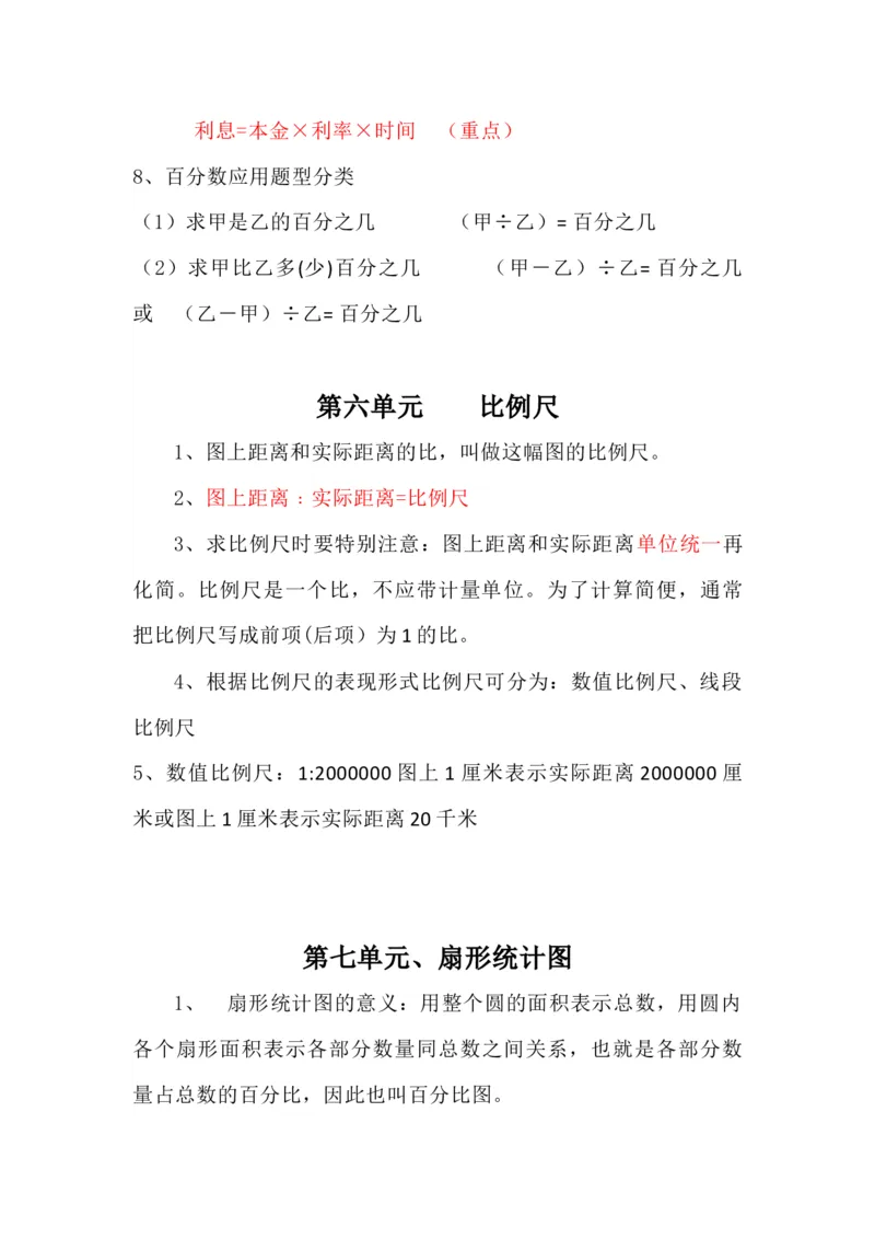 冀教版六年级数学上册知识点总结_《小学各科知识点》_小学数学《知识梳理》1-6年级上下册_上册_冀教版小学数学1-6年级上册知识汇总