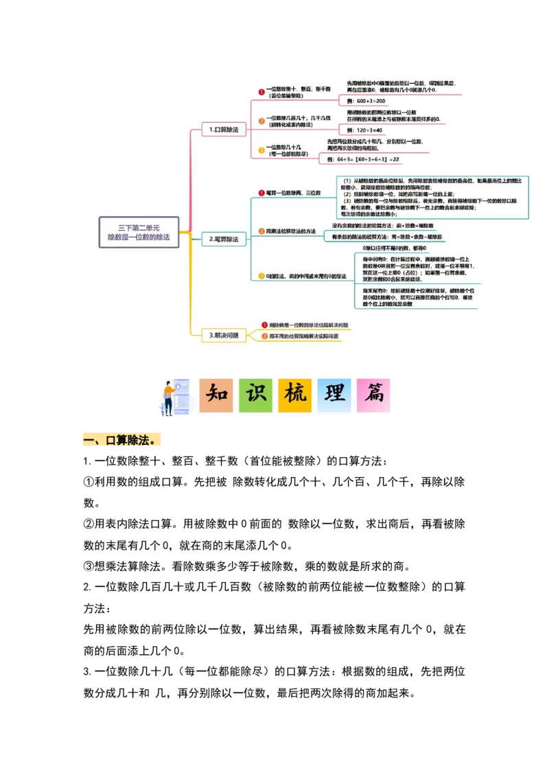第二单元除数是一位数的除法&middot;单元复习篇-三年级数学下册（解析版）人教版_26春人教版数学三下_00、更新资料3月18日_知识总结(4)