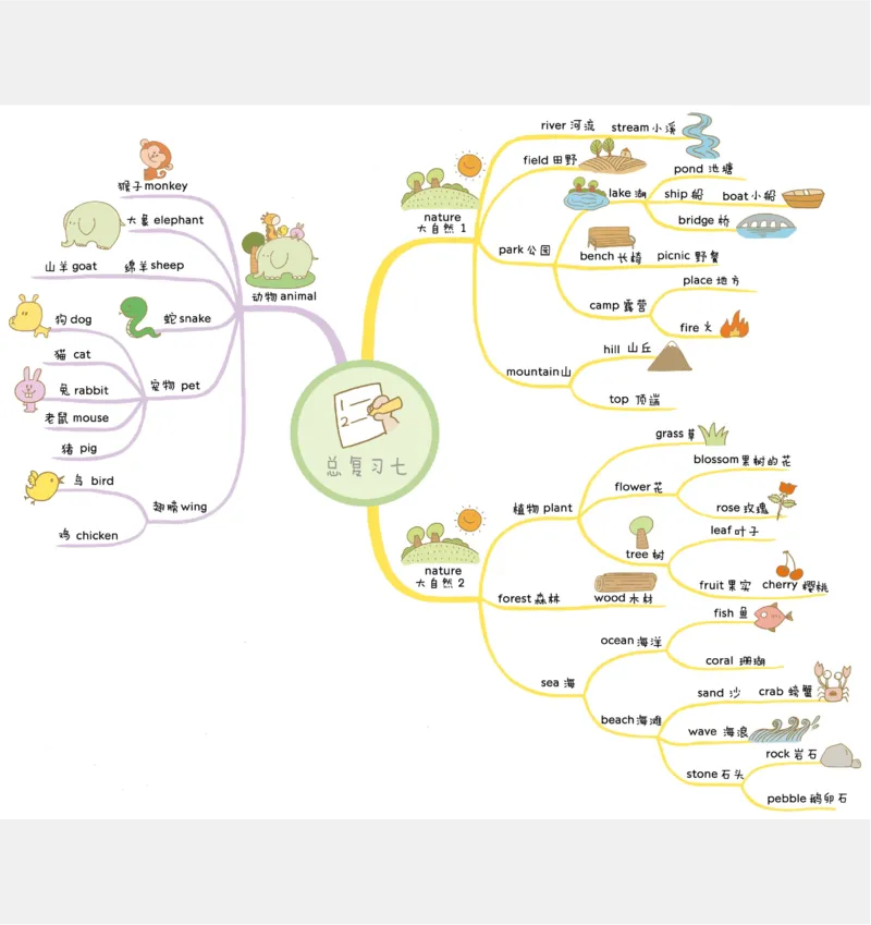 小学英语思维导图(1)_《小学思维导图》_思维导图语数英第二套_英语_小学英语思维导图